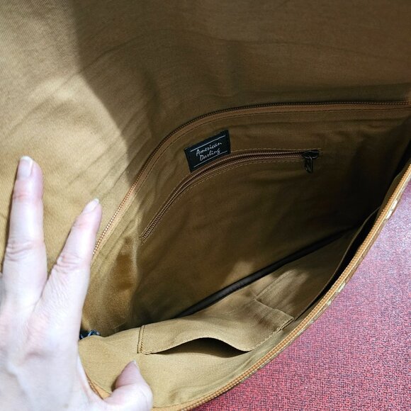 American Darling Cowhide Leather Clutch Purse Western Gold Metallic Accent - Picture 6 of 12